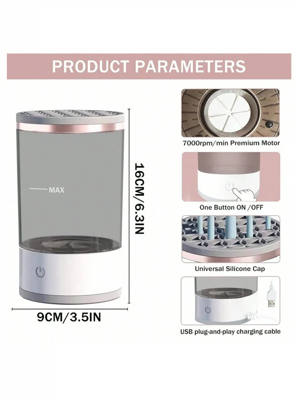 ✨ نظافة فورية لفرشكِ! آلة تنظيف الماكياج الكهربائية 💅